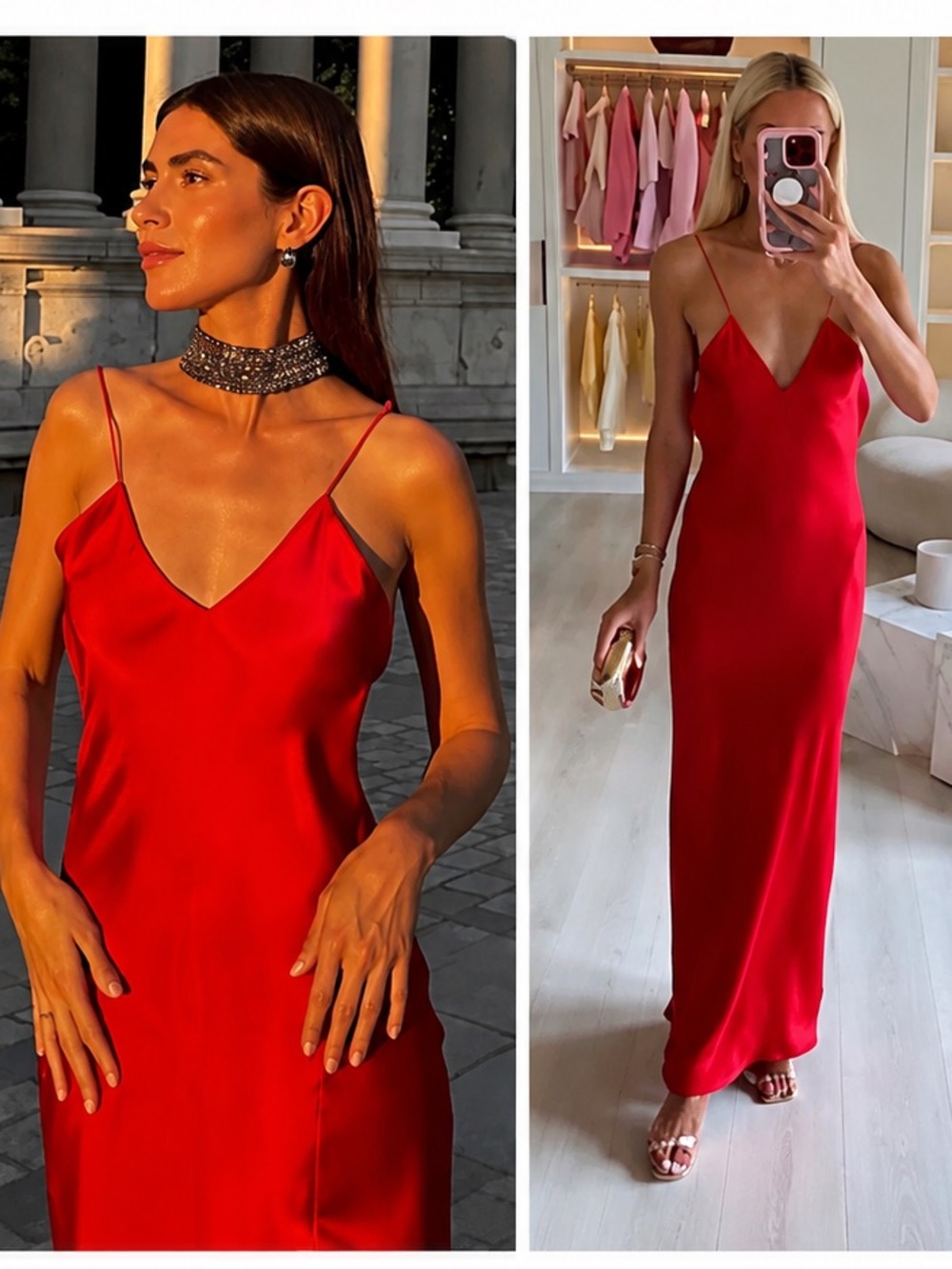🆕(NWOT) ZARA Bloggers Fav Open Back Satin Maxi Dress in Red. Size SMALL